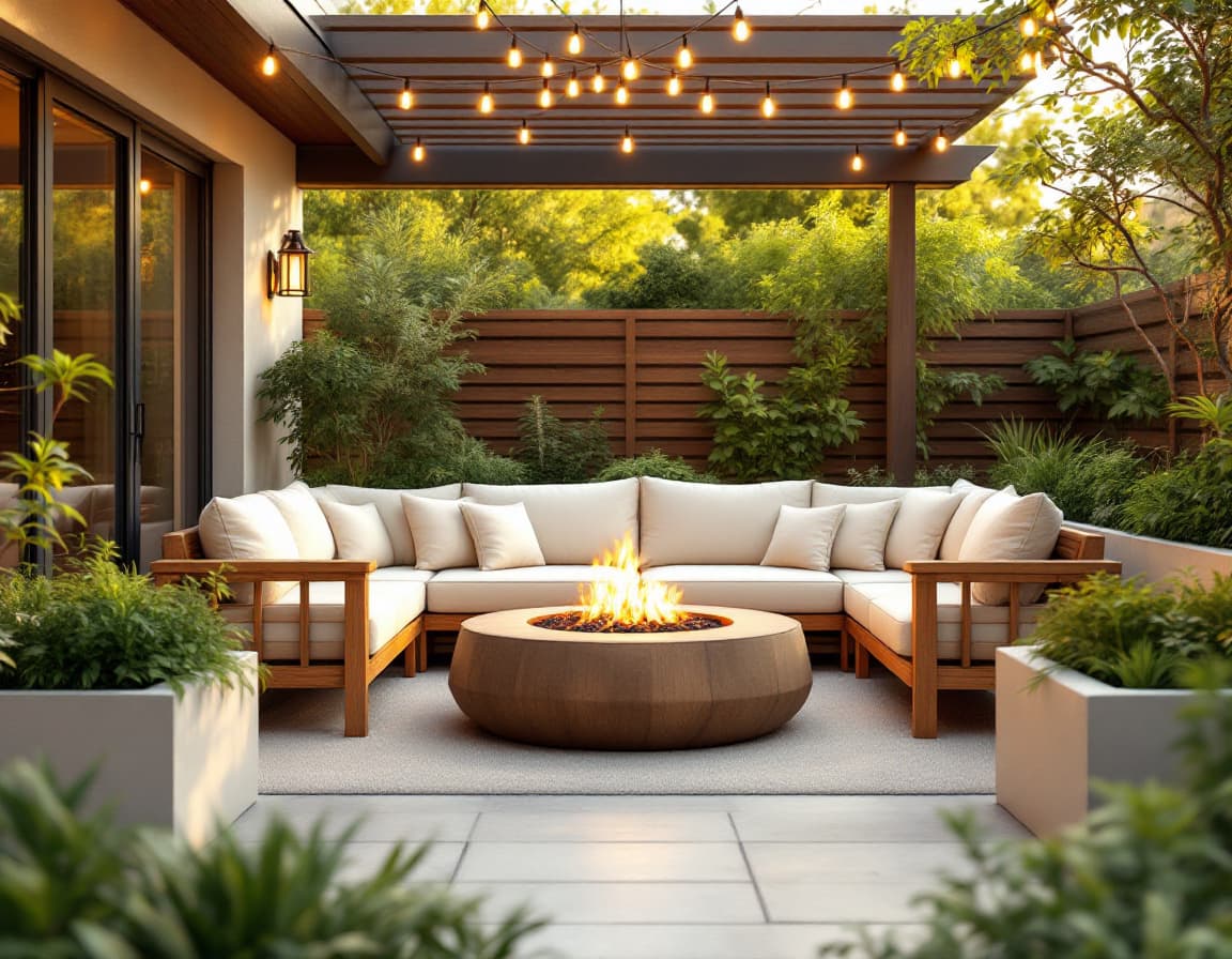 Modern landscaped patio after DecorAI redesign
